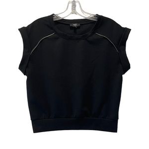 Allen Schwartz ABS Denim Collection Women’s Black Cropped Top Cuff